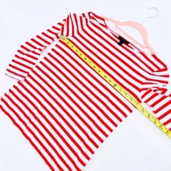 J. Crew red striped 3/4 sleeve boat neck tee classic minimalist preppy size XXS - Picture 12 of 14
